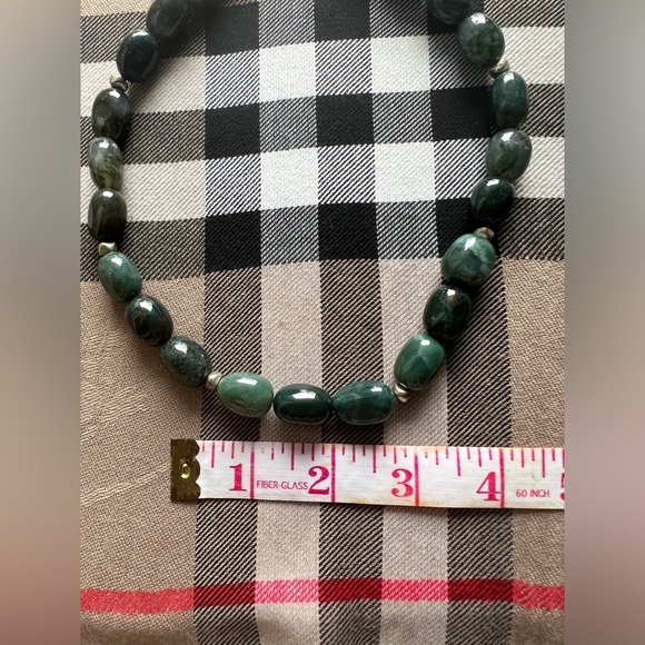 Soapstone Green Smooth Oval Beaded Eclectic Maximalism Chunky Necklace - Picture 10 of 10